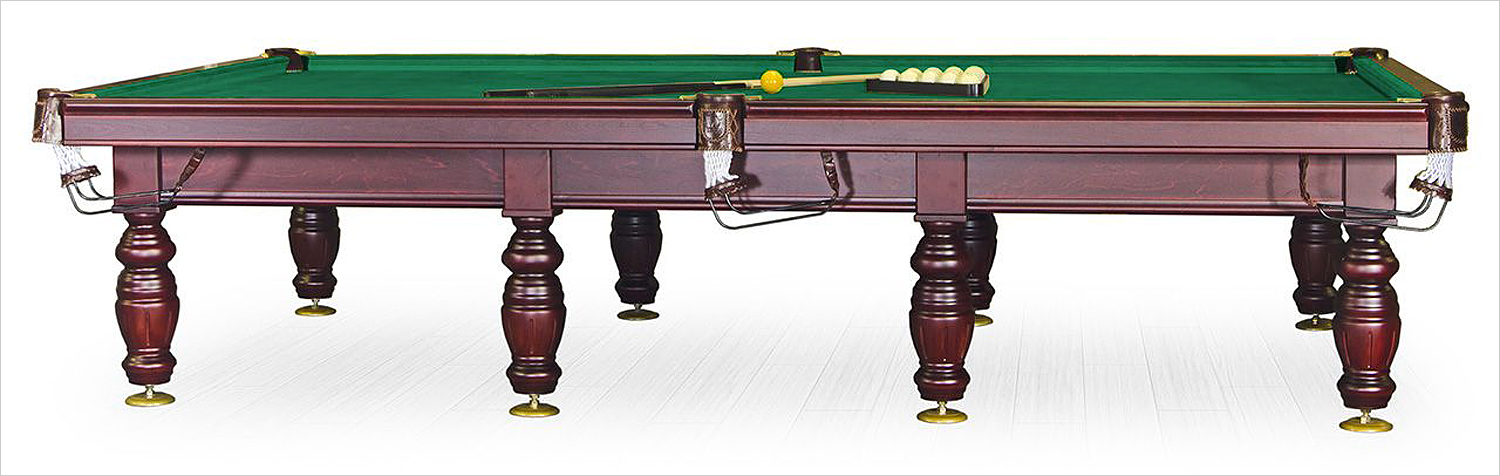 Бильярдный стол для русского бильярда “Дебют” 12 футов, махагон, плита 25мм, 8 ног